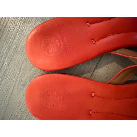 Well Loved Tory Burch Miller Sandal in Orange Sz 10 - Picture 4 of 6